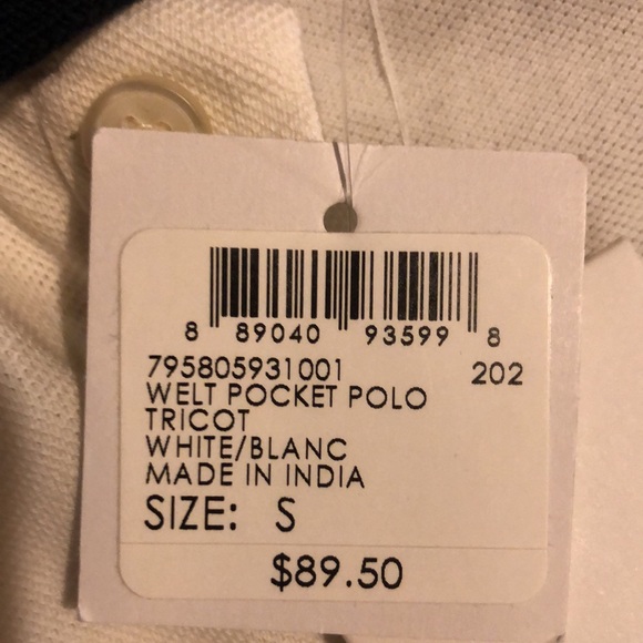 Club Monaco Polo shirt , white/blanc , size S - Picture 4 of 4